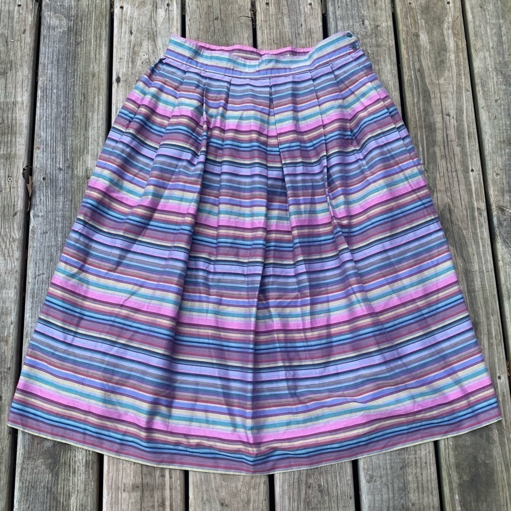 Vintage Fire Islander Lightweight Cotton Multi-color Striped Skirt